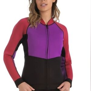 NWT. Sea-Doo Women's Montego Neoprene 3mm Jacket - Black, Purple, and Red